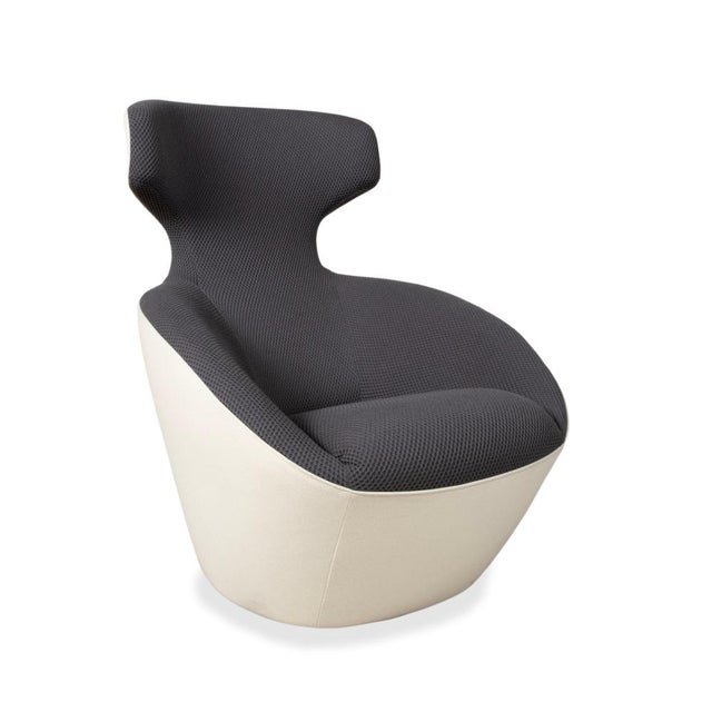 Edito Swivel Armchair in Grey and White Upholstery from Roche Bobois For Sale - Image 14 of 14