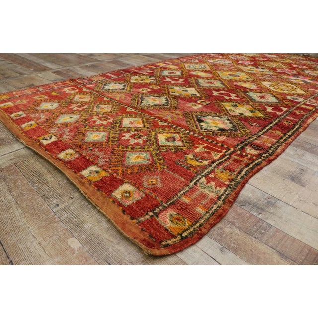 Red Late 20th Century Late 20th Century Vintage Moroccan Rug 05'04 X 10'08 For Sale - Image 8 of 10