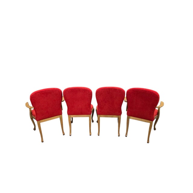 Vintage French Louis XV Style Carved Maple Dining Chairs – Set of 8 For Sale In Chicago - Image 6 of 8