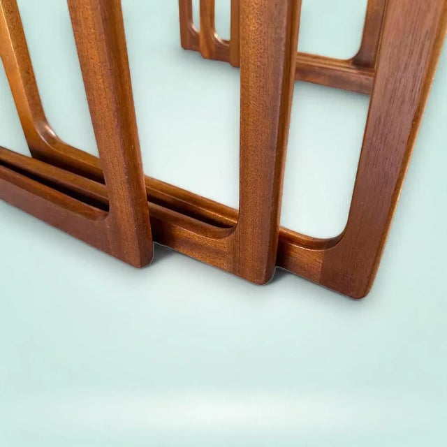 Brown Vintage German Nesting Tables in Wood from Opal Möbel, 1960s, Set of 3 For Sale - Image 8 of 12