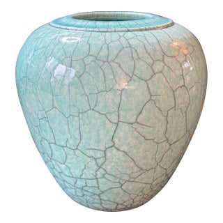 Contemporary Leslie Mitchell Raku Vase For Sale