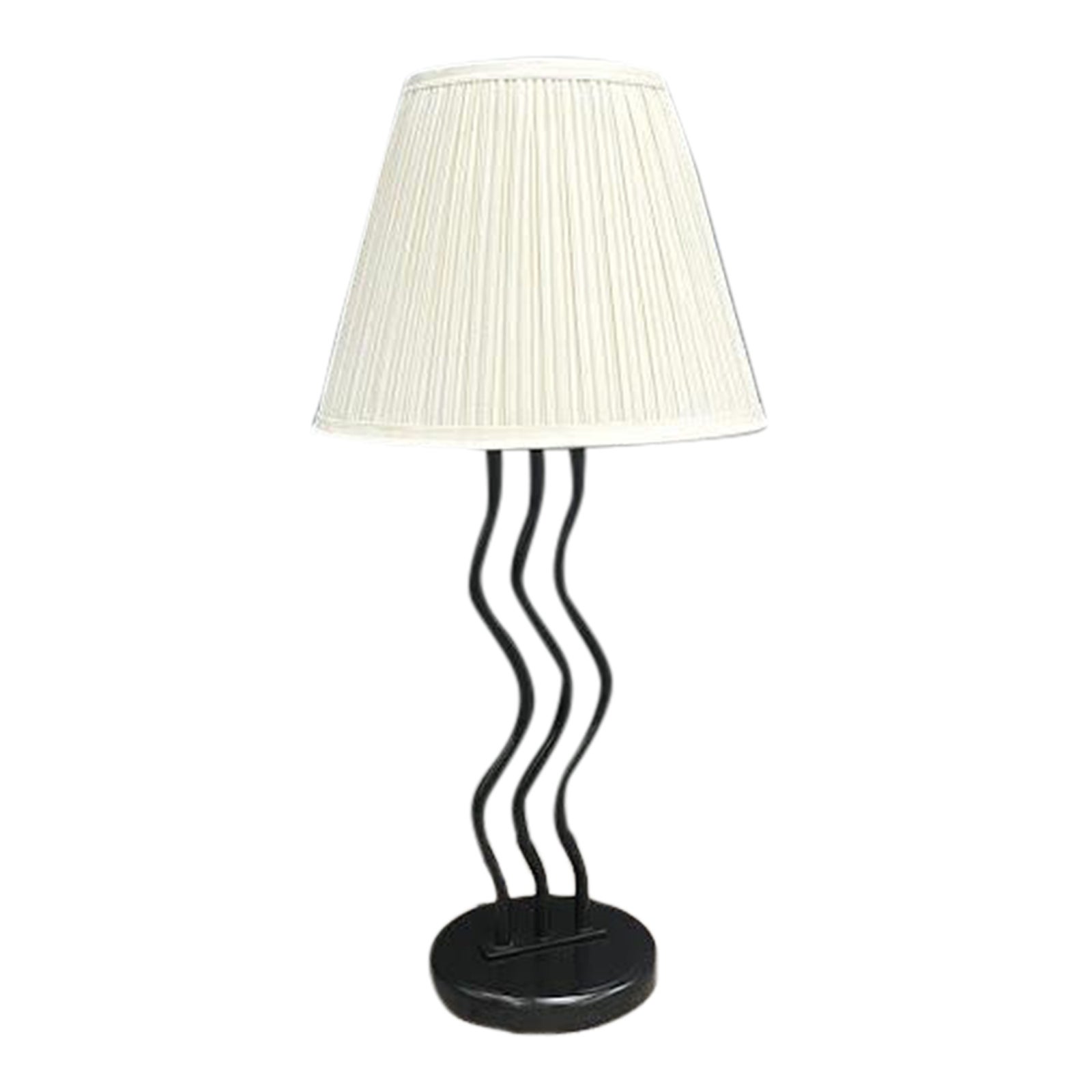 Postmodern Black Metal Squiggle Table Lamp Chairish