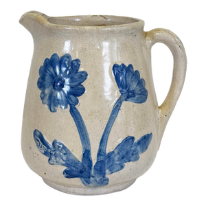 Antique McCoy Dandy Line Blue Daisy Design Stoneware