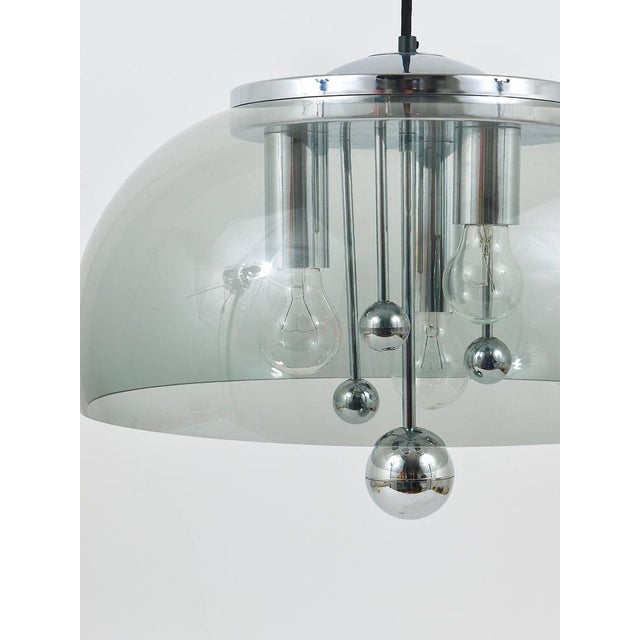 Metal Mid-Century Space Age Globe Pendant Lamp with Chromed Spheres, Germany, 1970s For Sale - Image 7 of 18
