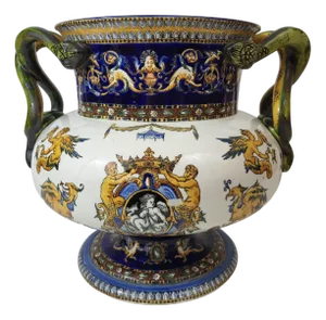 Earthenware Vase / Pot from Gien, 19th Century