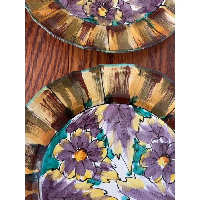 1960s Italian Hand Painted Floral Dinner Plates- a Set of 6 For Sale - Image 11 of 11