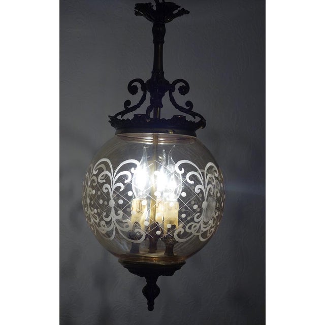 Messing Glass Pendant, 1950s For Sale - Image 10 of 15