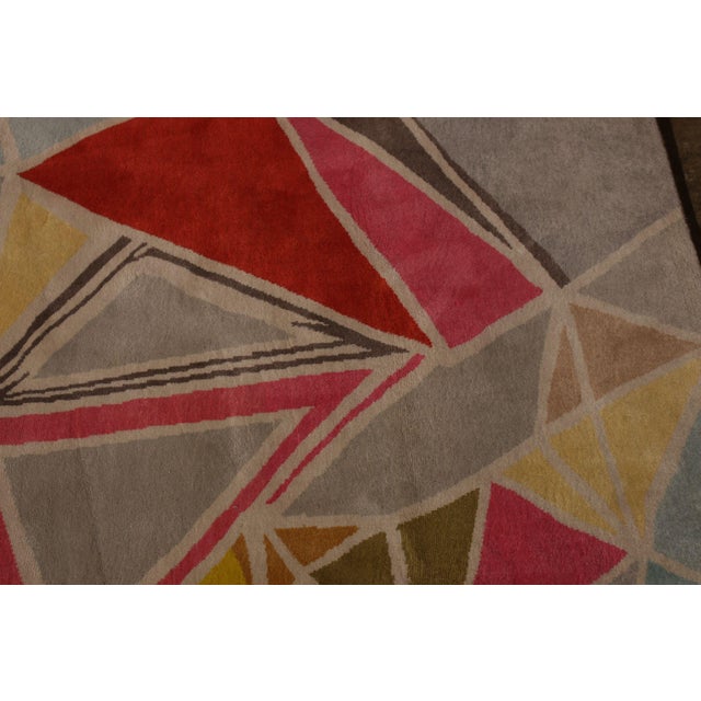 2020s Rug & Kilim’s Mid-Century Modern Geometric Gray Red Wool Custom Runner For Sale - Image 5 of 9
