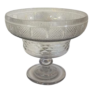 Antique 18th Century Anglo Irish Cut Crystal Footed Centerpiece Bowl for Fruit or Punch
