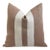 French Brown and Cream Appliqué Stripes Wool and Linen Feather/Down Pillow For Sale