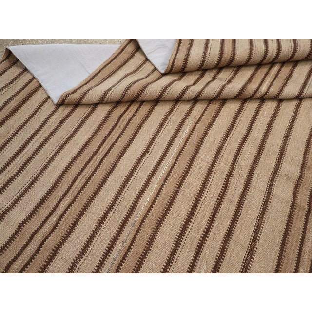 Beige Galerie Shabab Collection Mid-20th Century Handmade Turkish Flatweave Kilim Square Room Size Carpet For Sale - Image 8 of 8