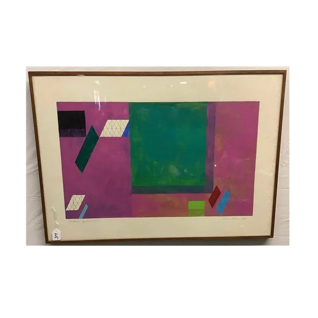 Original Signed Arlene Slavin "Jackman 1975" Large Framed Screenprint With Acrylic For Sale - Image 10 of 12