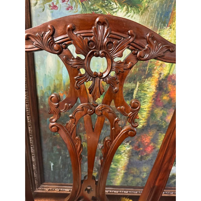 Thomas Chippendale Set of Six Carved Chippendale-Style Mahogany Side Chairs With Claw-and-Ball Feet For Sale - Image 4 of 7