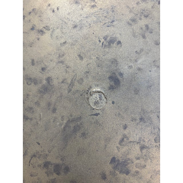 Vintage Italian Gilt Painted Wood Nesting Tables With Etched Floral Tops, Set of 2 | Made in Italy For Sale - Image 14 of 15