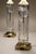 1960s Matched Pair Large Dresden Hollywood Regency Cut Crystal Glass Brass Column Table Lamps - a Pair For Sale In Los Angeles - Image 6 of 15