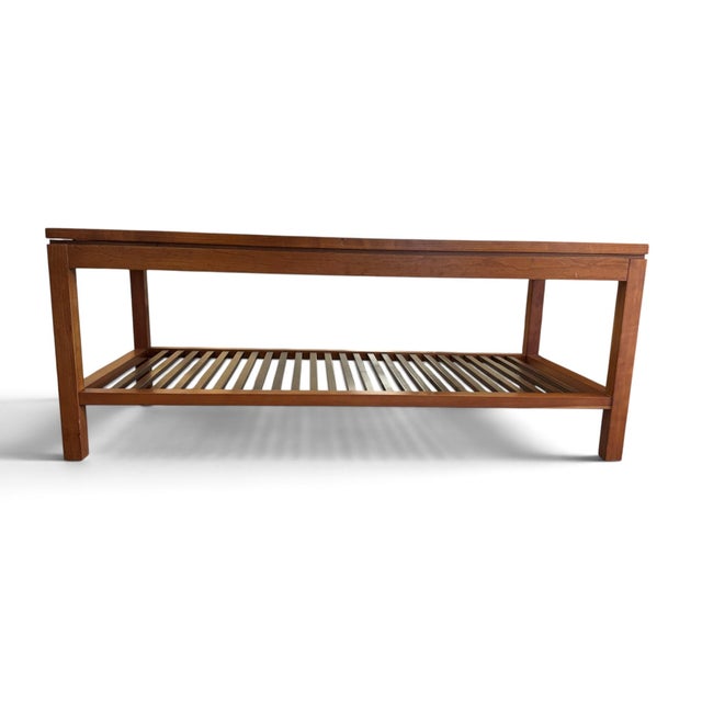 Brown Vintage Stickley Glass Top Cocktail or Coffee Table For Sale - Image 8 of 17