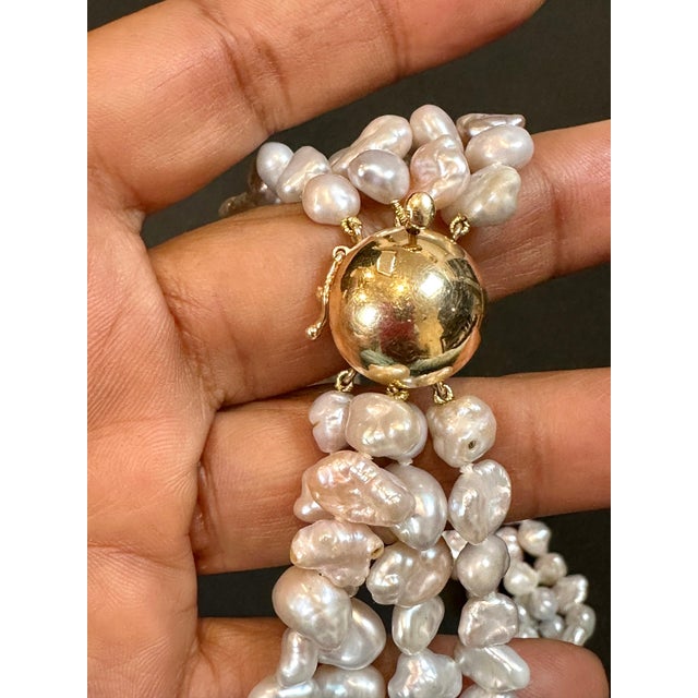 Designer Lagos Diamond & Ruby Brooch& Pearls Necklace 14k Yellow Gold, Antique For Sale - Image 10 of 18