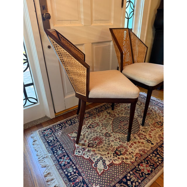 2010s Pair of Baker Milling Road Occasional Chairs With Caning, 21st Century For Sale - Image 5 of 10