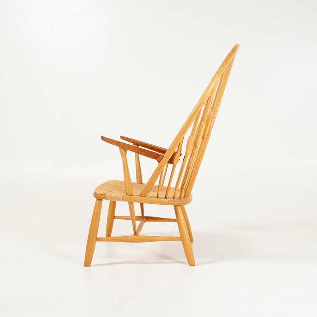 Johannes Hansen 1960s Hans Wegner Jh50 “Peacock Chair” in Oak and Teak For Sale - Image 4 of 13