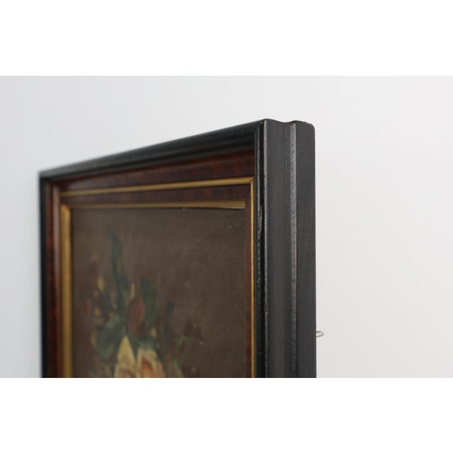 French Artist, Still Life of a Vase with Flowers, 1940s, Oil on Canvas, Framed For Sale - Image 7 of 10