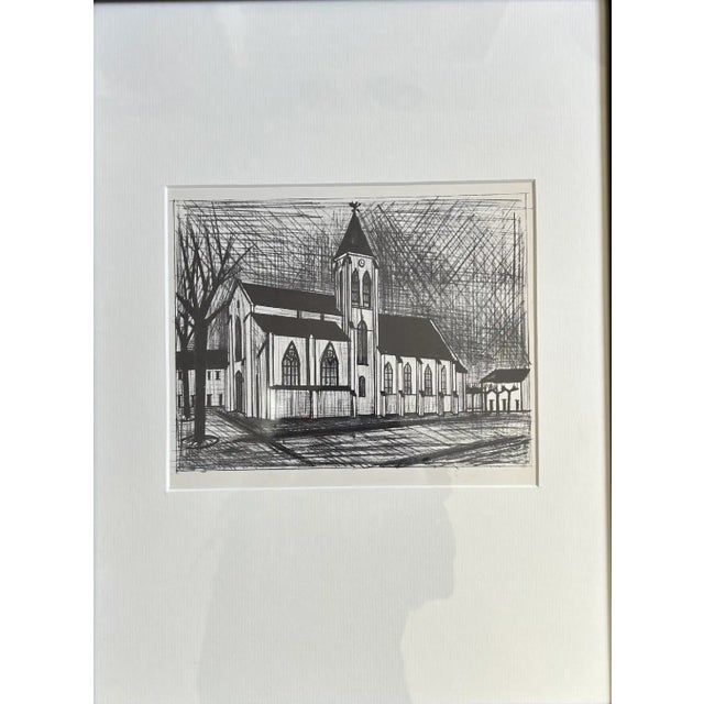 Mid-Century Modern Vintage Framed Black & White Bernard Buffet For Sale - Image 3 of 8