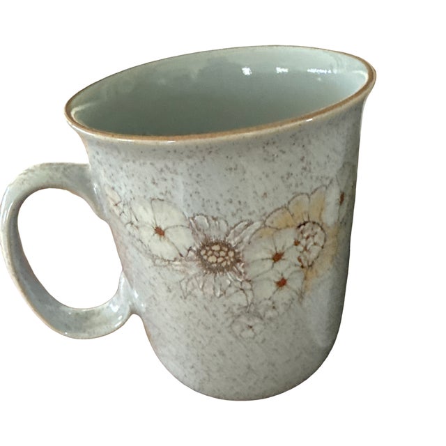 1980s Denby-Langley Reflections English Stoneware Floral Mugs, Set of 4 For Sale - Image 4 of 4