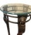 1980s Neoclassical Stainless Steel & Brass Lion Head Pedestal Plant Stand With Glass Top For Sale - Image 5 of 5