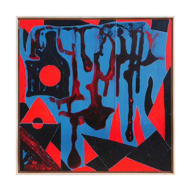 Paul Reeves "Neanderthal" Contemporary Blue and Red Geometric Abstract Painting, 2023 For Sale In Houston - Image 6 of 12