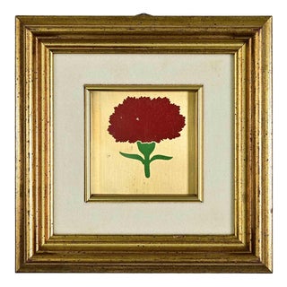 Italian Artist, Socialist Carnation, 1980s, Screen Print, Framed For Sale
