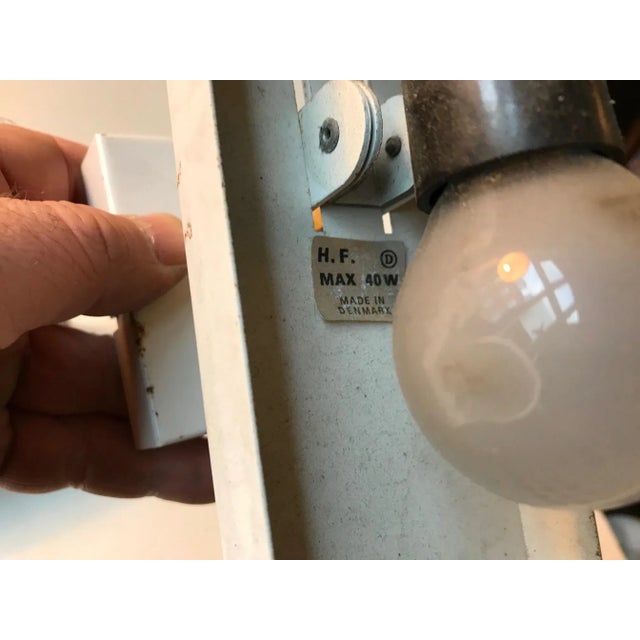 Metal Grey & White Wall Sconce by Preben Dahl for H. F. Belysning, 1960s For Sale - Image 7 of 11