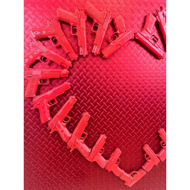 Charles Gitnick Heart of Guns Red Conceptual Mix Media 2024 For Sale - Image 4 of 17