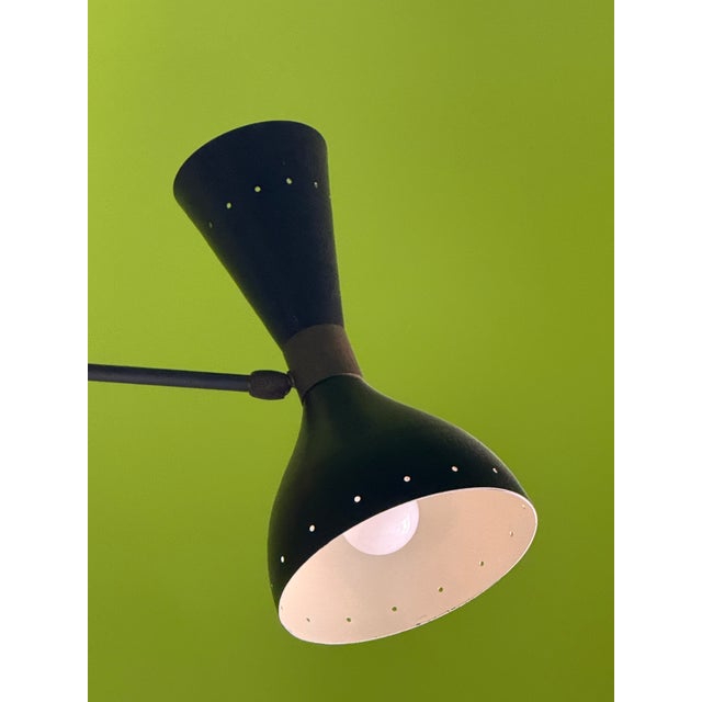 Mid-Century Modern Large Vintage Brass Chandelier, 1950s For Sale - Image 3 of 11