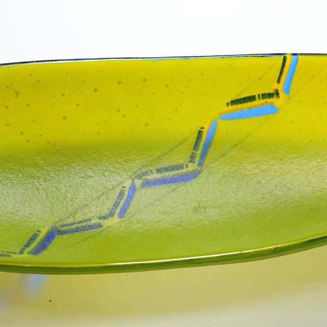 Yellow Large Art Glass Centerpiece by Studio Glass Artist Horst Stauber 1994 For Sale - Image 8 of 9
