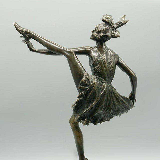 1920s Bruno Zach, Art Deco High Kick Sculpture, 1920s-1940s, Bronze For Sale - Image 5 of 10