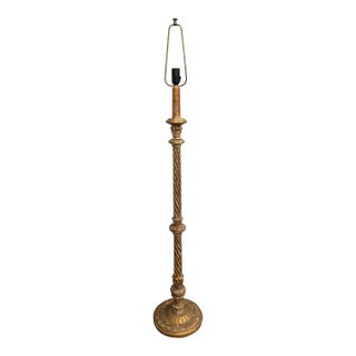 Vintage Italian Carved Giltwood Floor Lamp For Sale
