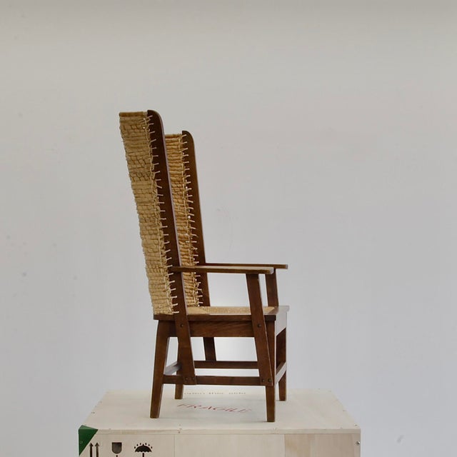 Wood Arts & Crafts Highback Chair by Chris Wegerif, 1900s For Sale - Image 7 of 9