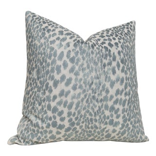 Spotted Velvet Pillow Cover in Marine Blue, 20x20 Pillow For Sale