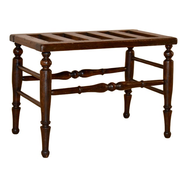 19th Century English Mahogany Luggage Stand For Sale