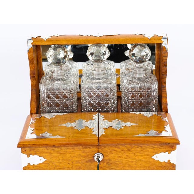 Antique Blonde Oak Tantalus Dry Bar, 1800s, Set of 8 For Sale - Image 3 of 18