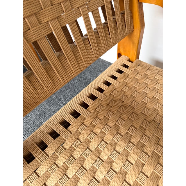 Mid-Century Modern Pair of Wood and Rope Armchairs, Italy, 1970s For Sale - Image 6 of 13