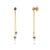 Metal 18k Gold Linear Drop Dangle Earrings With 1.2ct Blue Sapphire & Diamond- A Pair For Sale - Image 7 of 14