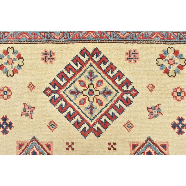 Beige Kazak Rug 3’2” X 5′ Beige Wool Tribal Hand-Knotted Oriental Carpet For Sale - Image 8 of 13