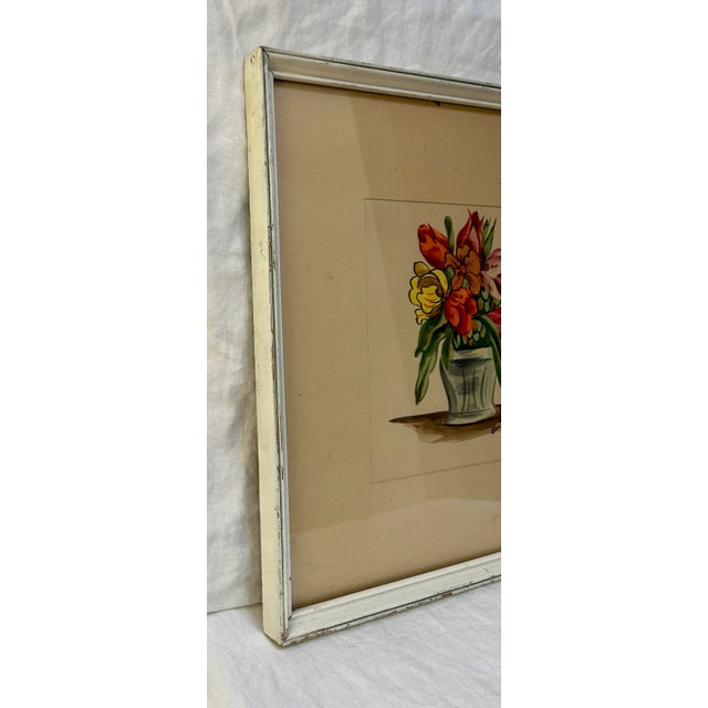 1940's Original Floral Gouache Painting Spring Bouquet, by Elise Rutledge For Sale - Image 4 of 9