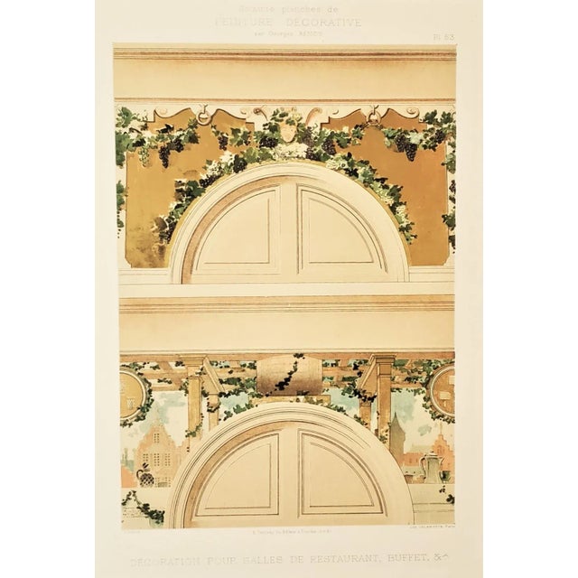 Rare Rare 1895 French Interior Wall Decor Designs, Large, Set of 3 For Sale - Image 4 of 8