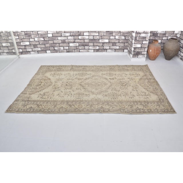 Handmade wool carpet in Turkish Anatolia , Vintage Oushak Rug,Turkish Vintage Anatolian Rug, Handmade wool Rug . One Of...