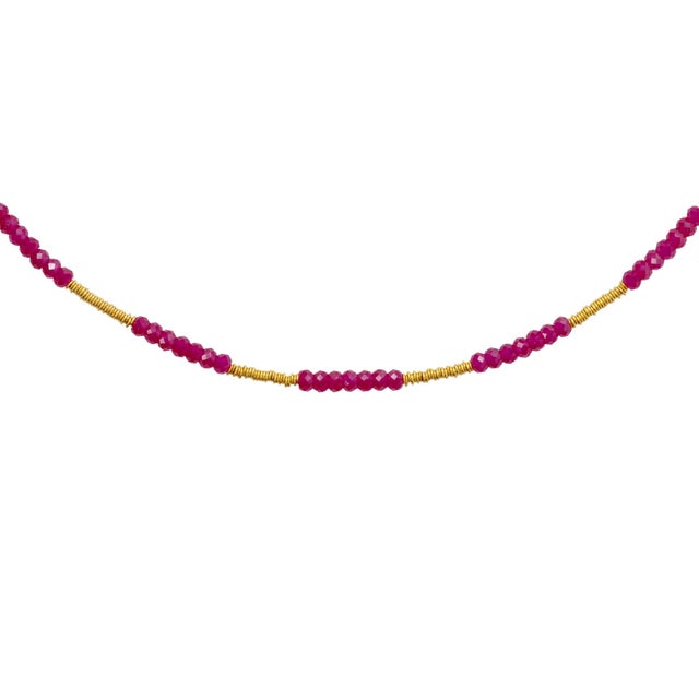Ruby Red Stella Ruby 18K Gold Necklace For Sale - Image 8 of 12