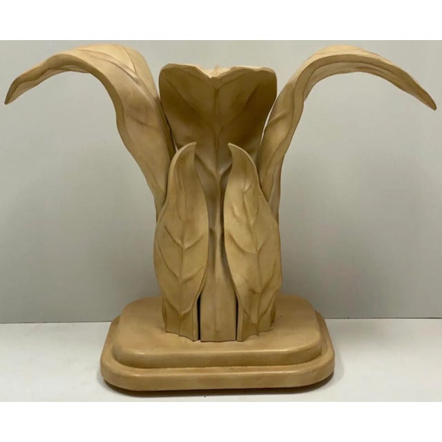 Glass 1970s Italian Organic Modern Palm Frond Console Table by Casa Bique For Sale - Image 7 of 10