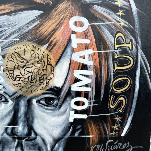 Artist Marcus Suarez Work of Art Depicting Andy Warhol Campbells Soup Signed and Dated For Sale In Miami - Image 6 of 11
