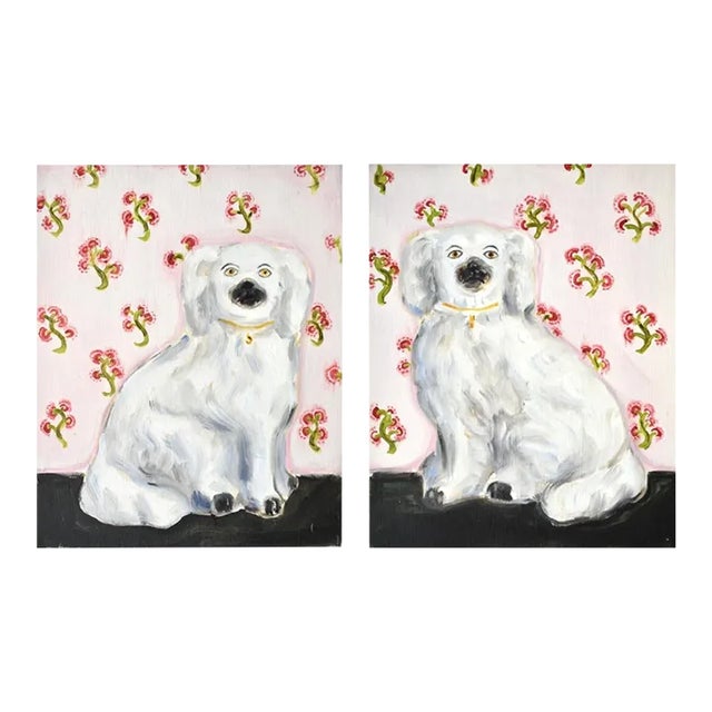 Chloe & Charles the Staffordshire Spaniels Giclée Art Prints (8"x10") by Susannah Carson For Sale