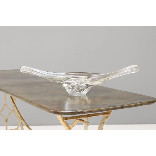 Slender art glass vase by Sevres of France. Circa 1960.